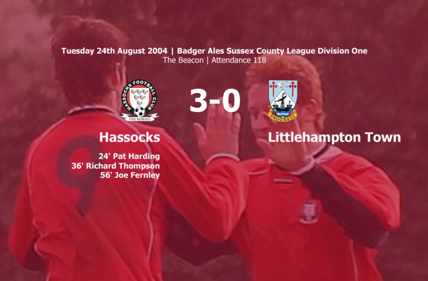 Hassocks hammered Sussex County League Division One leaders Littlehampton Town 3-0