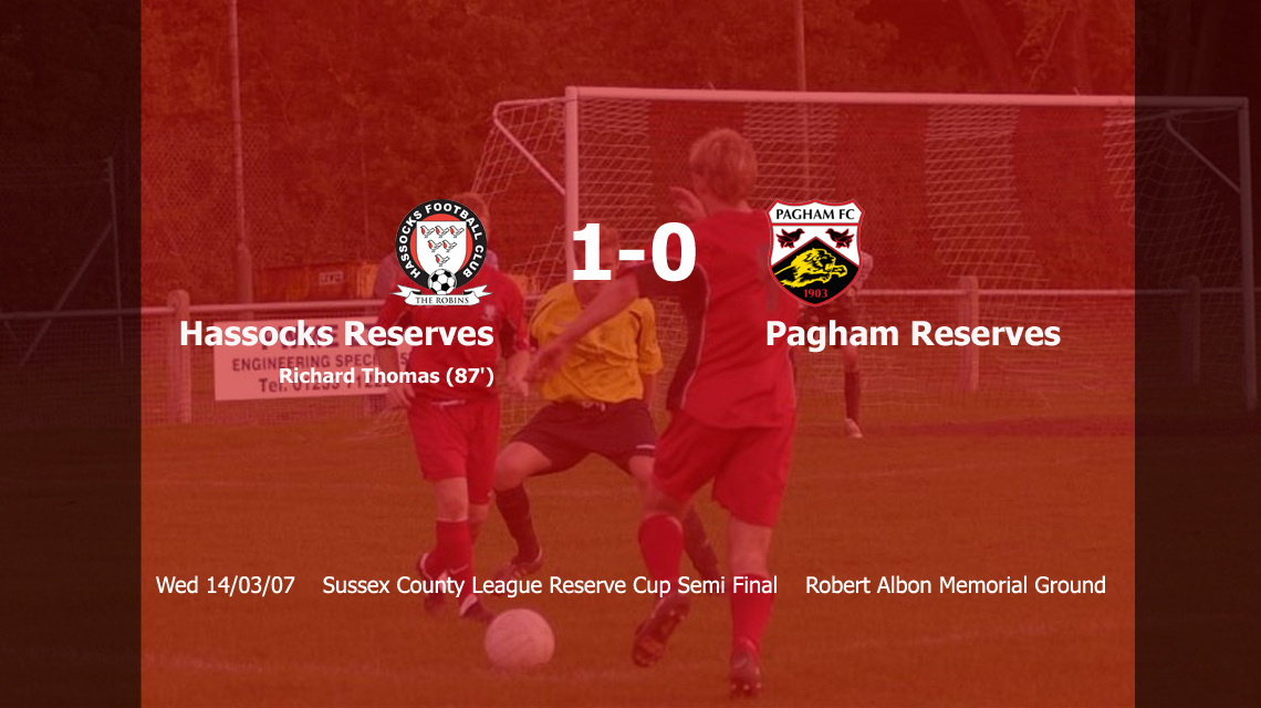 Report: Hassocks Reserves 1-0 Pagham Reserves, 14/03/07