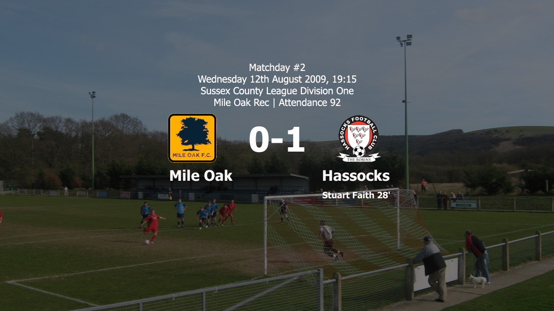 Hassocks pick up their first win of the 2009-10 season with a 1-0 success away at Mile Oak