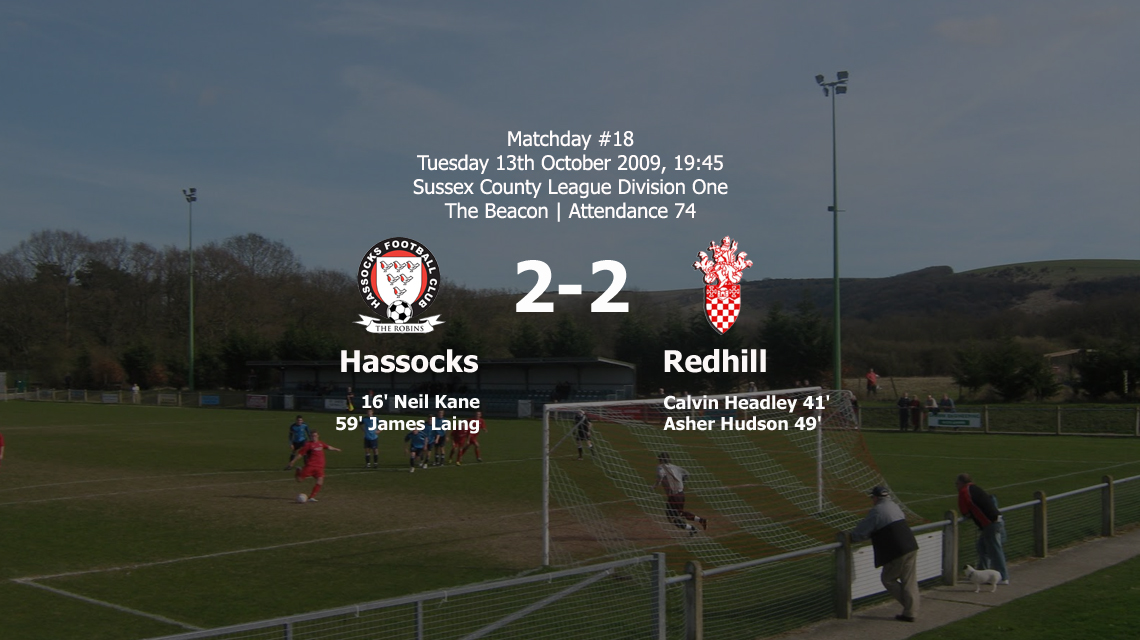 Report: Hassocks 2-2 Redhill, 13/10/09