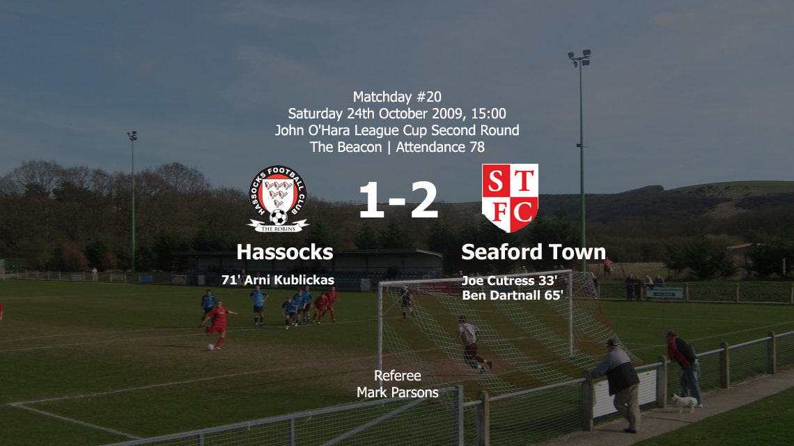 Report: Hassocks 1-2 Seaford Town, 24/10/09