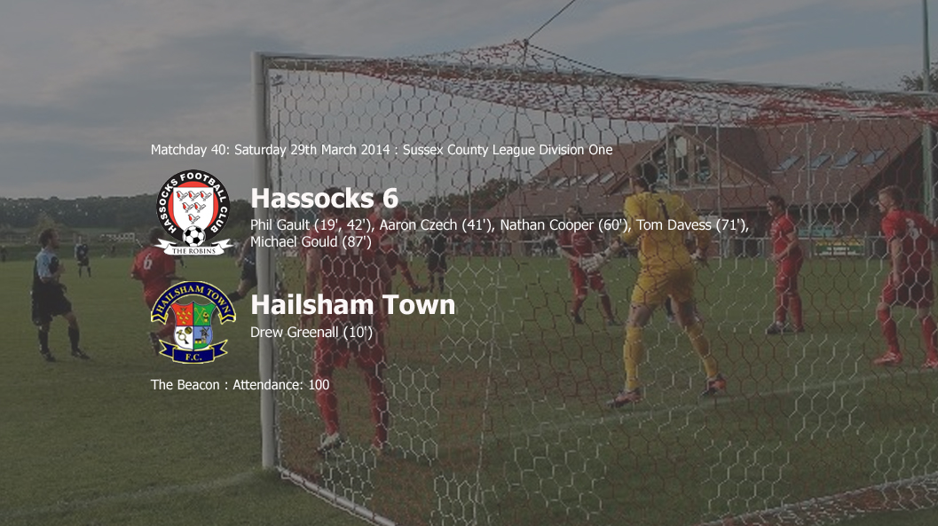 Report: Hassocks 6-1 Hailsham Town, 29/03/14