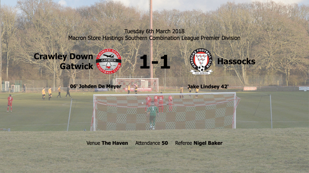 Report: Crawley Down Gatwick 1-1 Hassocks, 06/03/18