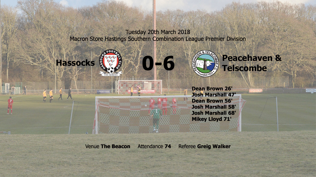Report: Hassocks 0-6 Peacehaven and Telscombe, 20/03/18
