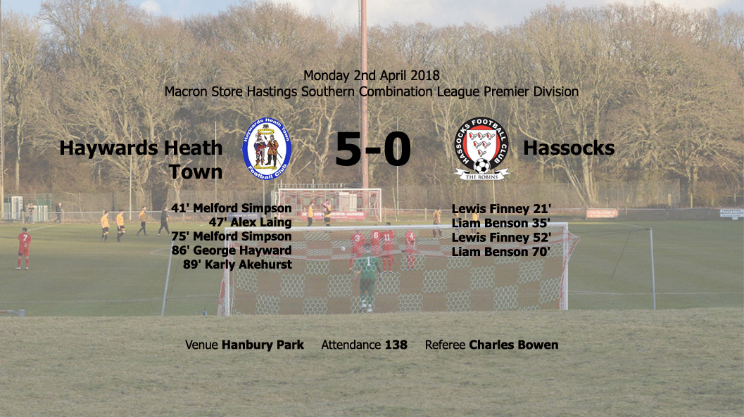 Report: Haywards Heath Town 5-0 Hassocks, 02/04/18