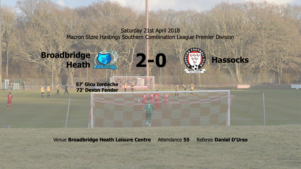Report: Broadbridge Heath 2-0 Hassocks, 21/04/18