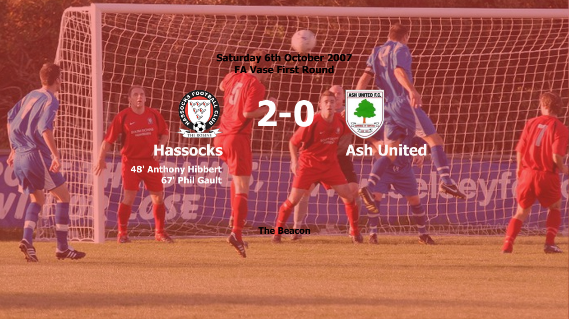 Report: Hassocks 2-0 Ash United, 06/10/07