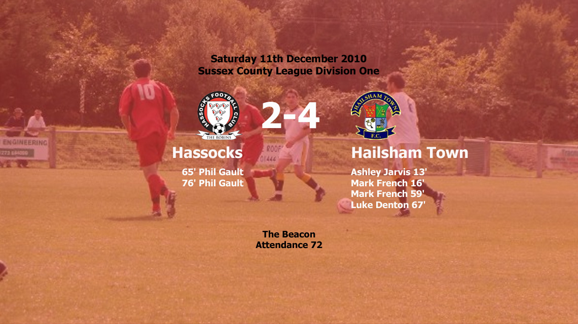 Report: Hassocks 2-4 Hailsham Town, 11/12/10