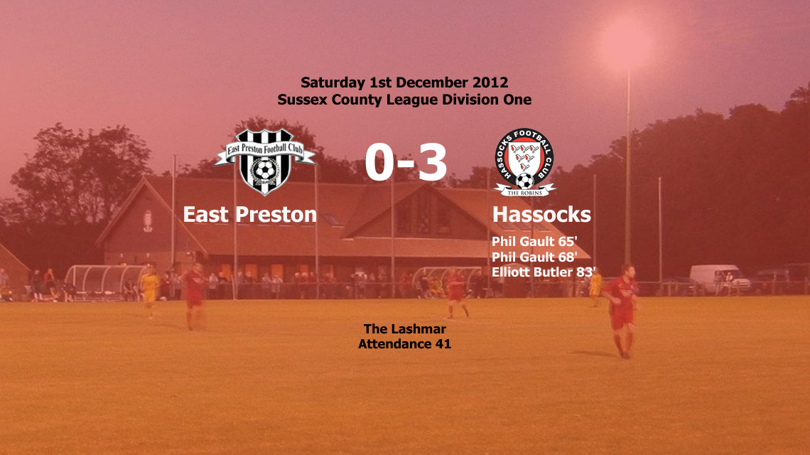 Report: East Preston 0-3 Hassocks, 01/12/12