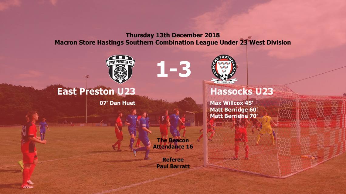 Report: East Preston U23 1-3 Hassocks U23, 13/12/18