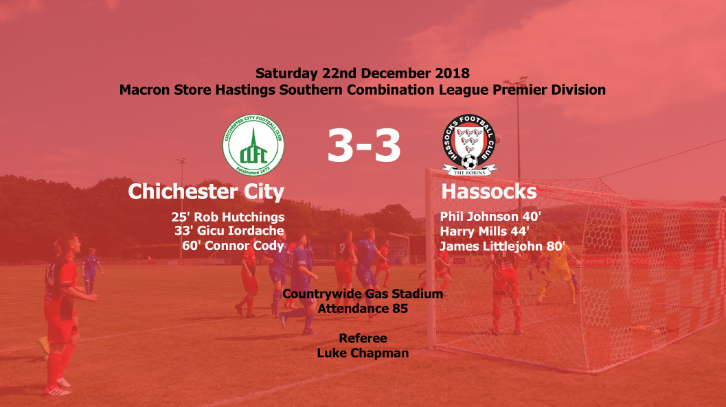 Report: Chichester City 3-3 Hassocks, 22/12/18