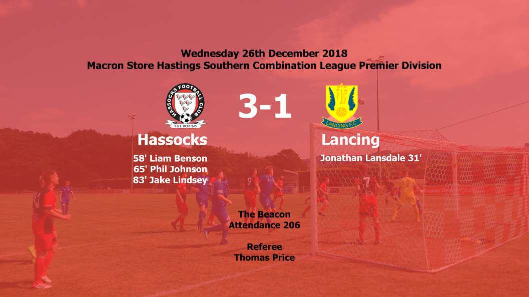 Report: Hassocks 3-1 Lancing, 26/12/18
