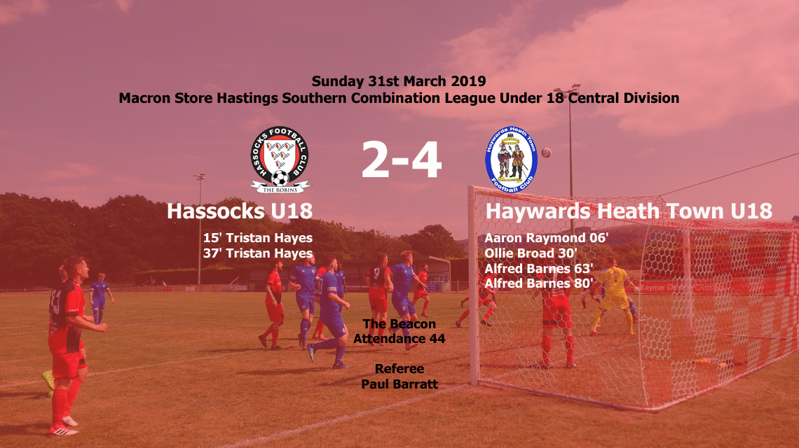 Report: Hassocks U18 2-4 Haywards Heath Town U18, 31/03/19