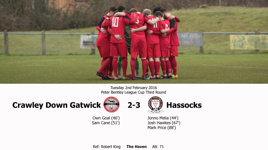 Report: Crawley Down Gatwick 2-3 Hassocks, 02/02/16