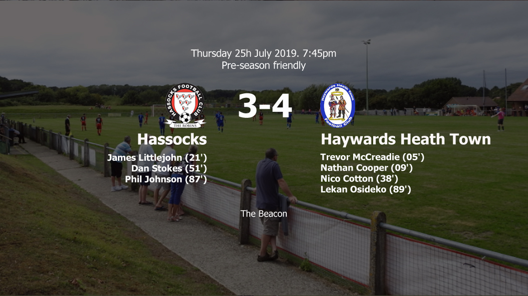 Report: Hassocks 3-4 Haywards Heath Town, 25/07/19