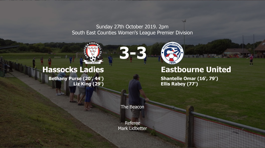 Report: Hassocks Ladies 3-3 Eastbourne United Women, 27/10/19