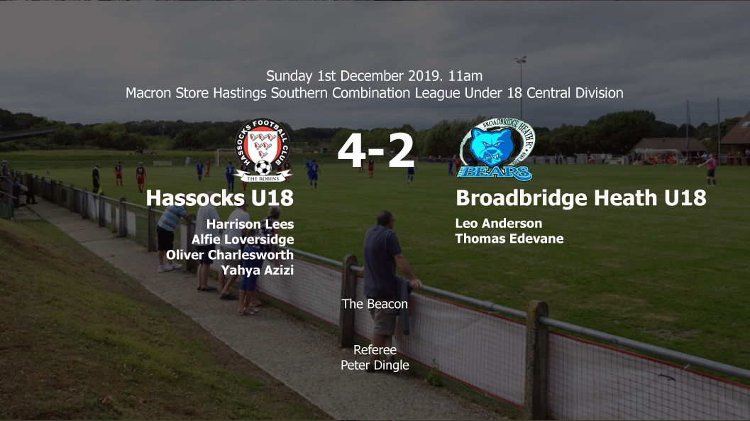 Report: Hassocks U18 4-2 Broadbridge Heath U18, 01/12/19