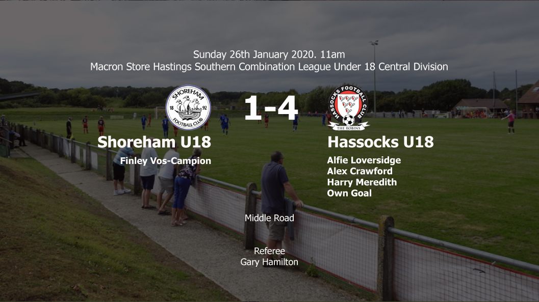 Report: Shoreham U18 1-4 Hassocks U18, 26/01/20