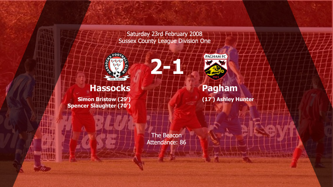 Hassocks won for the first time in four games with a 2-1 success over Pagham