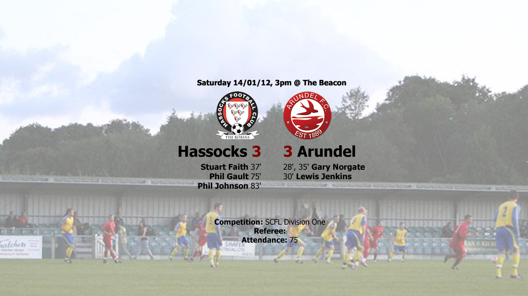 Report: Hassocks 3-3 Arundel, 14/01/12