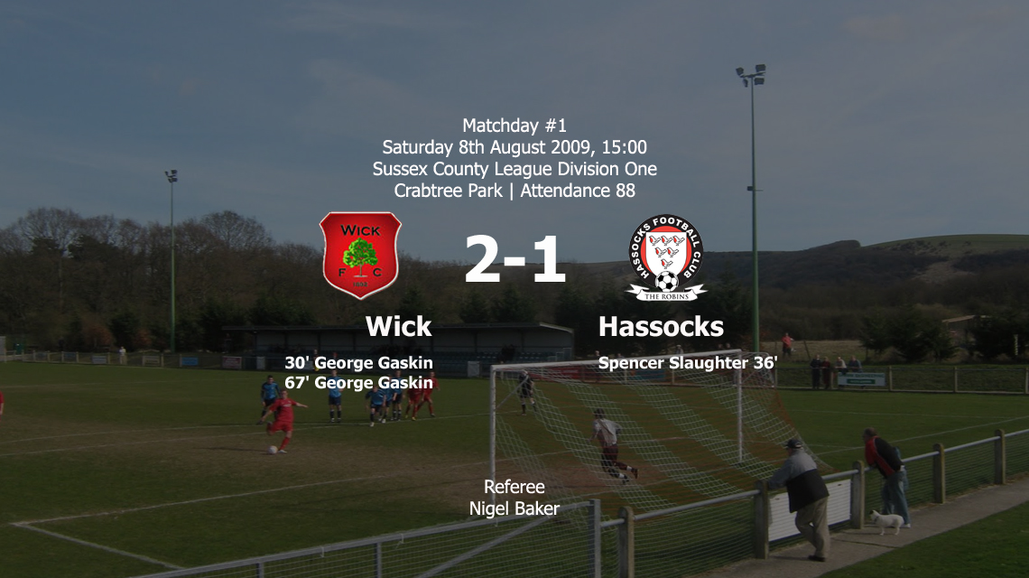 Report: Wick 2-1 Hassocks, 08/08/09