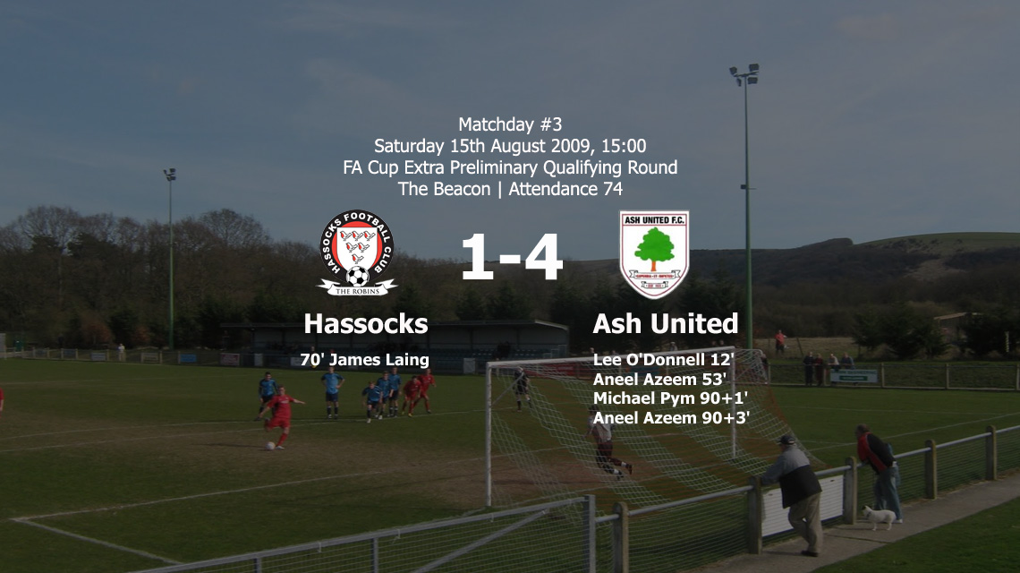 Report: Hassocks 1-4 Ash United, 15/08/09