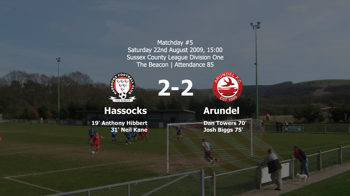 Report: Hassocks 2-2 Arundel, 22/08/09