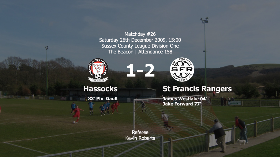 Report: Hassocks 1-2 St Francis Rangers, 26/12/09