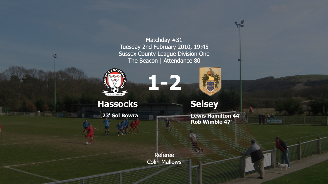Report: Hassocks 1-2 Selsey, 02/02/10