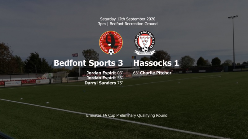 Report: Bedfont Sports 3-1 Hassocks, 12/09/20