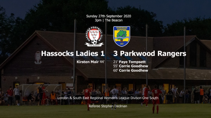 Report: Hassocks Ladies 1-3 Parkwood Rangers, 27/09/20