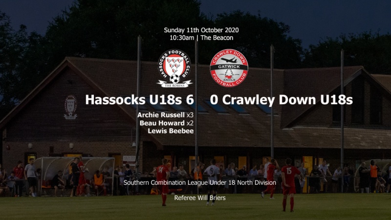 Report: Hassocks U18s 6-0 Crawley Down Gatwick U18s, 11/10/20