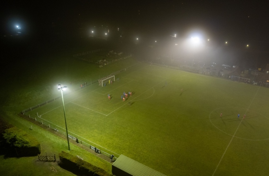 The Beacon, home of Hassocks FC seen from an aerial shot