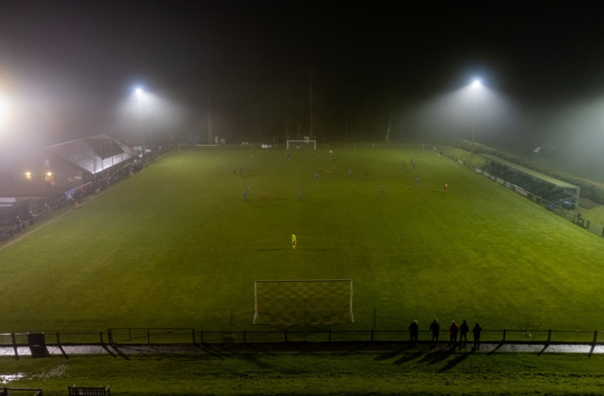 The Beacon, home of Hassocks under floodlights