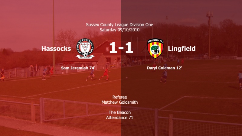 Report: Hassocks 1-1 Lingfield, 09/10/10