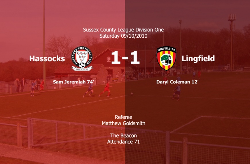 Hassocks drew 1-1 with Lingfield in a game which offered scant entertainment for the Beacon crowd