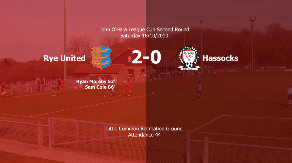 Report: Rye United 2-0 Hassocks, 16/10/10