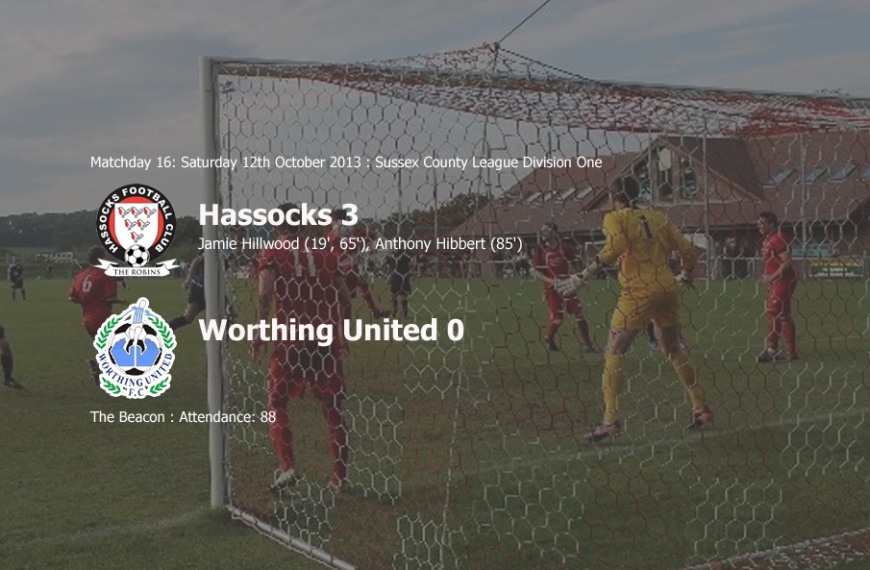 Hassocks secured a routine 3-0 win over Sussex County League Division One bottom side Worthing United