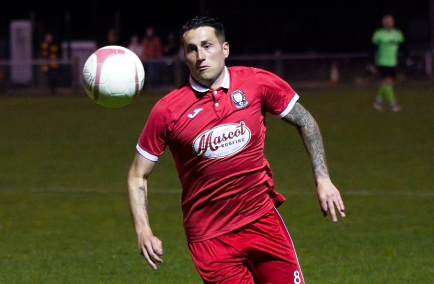 Lewis Westlake in action for Hassocks against Littlehampton Town