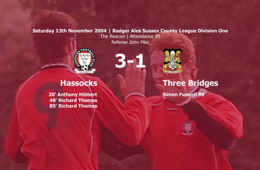 Hassocks secured a 3-1 win over struggling Three Bridges