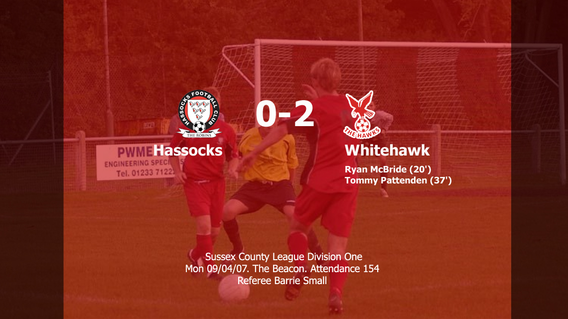 Report: Hassocks 0-2 Whitehawk, 09/04/07