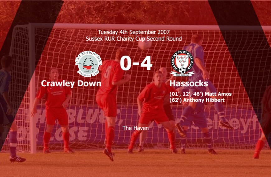 Hassocks ran out 4-0 victors away at Crawley Down Gatwick in the Sussex RUR Charity Cup