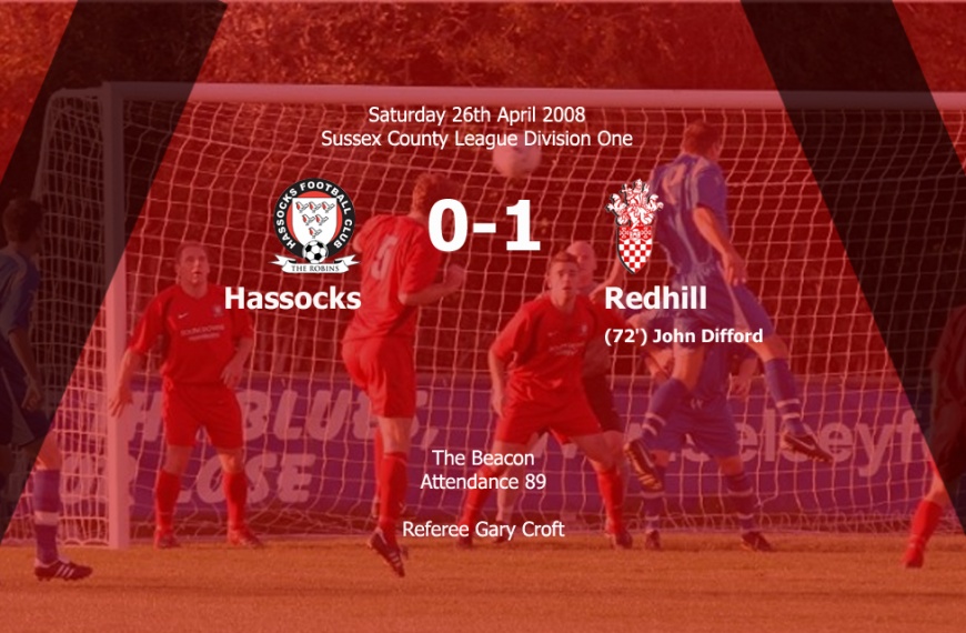 Hassocks suffered a 1-0 defeat at home to Redhill