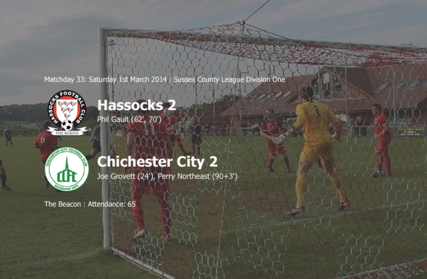 A 93rd minute equaliser from Chichester City rescued a 2-2 for Chi away at Hassocks