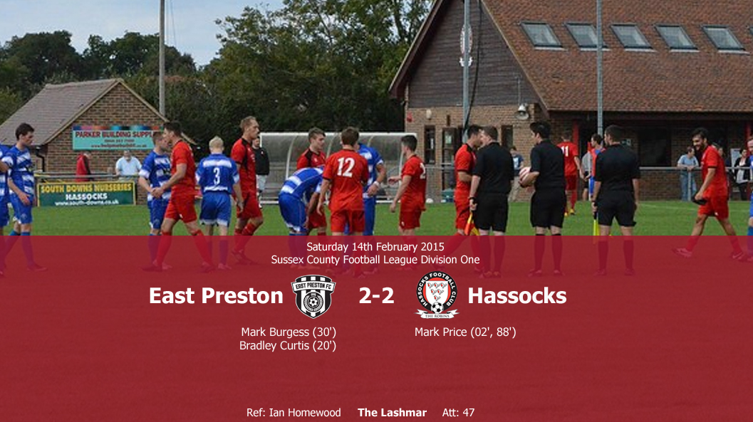 Report: East Preston 2-2 Hassocks, 14/02/15