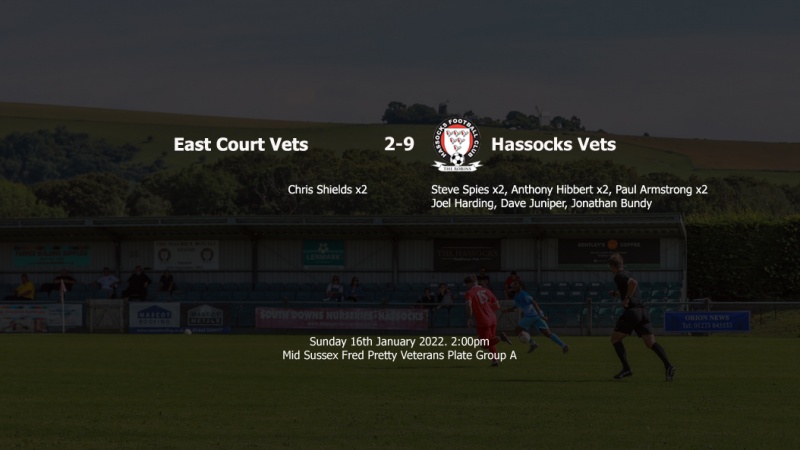 Report: East Court Vets 2-9 Hassocks Vets