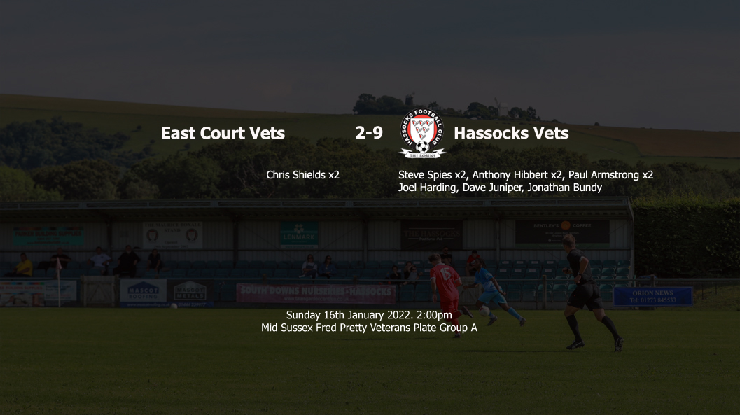 Report: East Court Vets 2-9 Hassocks Vets