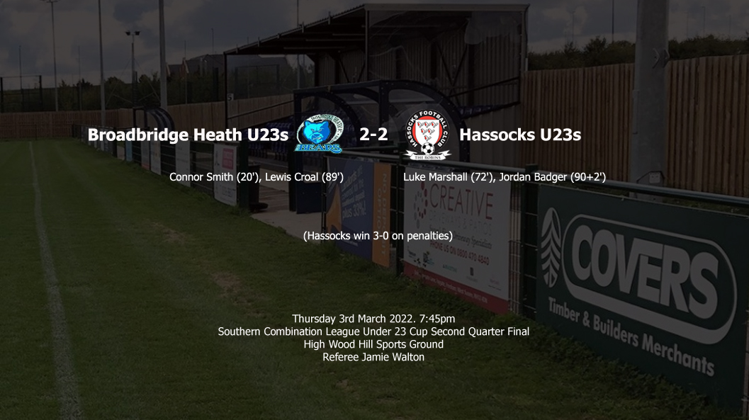 Report: Broadbridge Heath U23s 2-2 Hassocks U23s