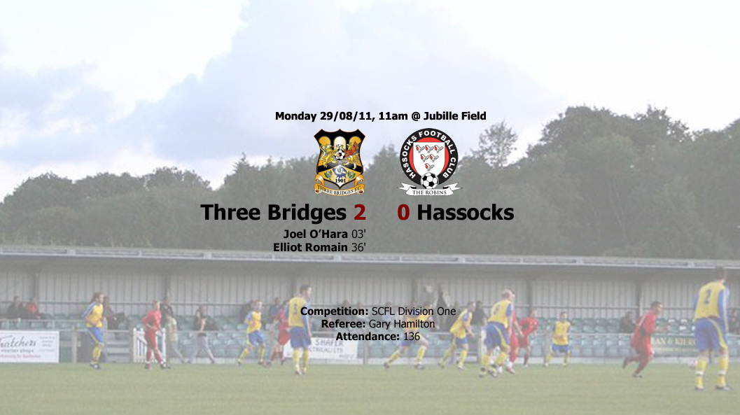 Report: Three Bridges 2-0 Hassocks, 29/08/11