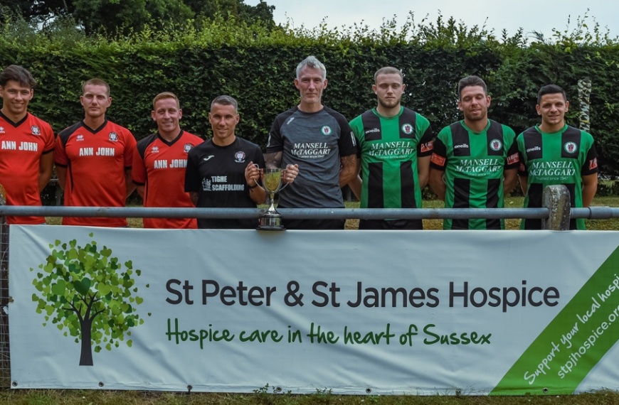 Hassocks and Burgess Hill Town contest the 2022 Ann John Trophy raising money for St Peter & St James Hospice